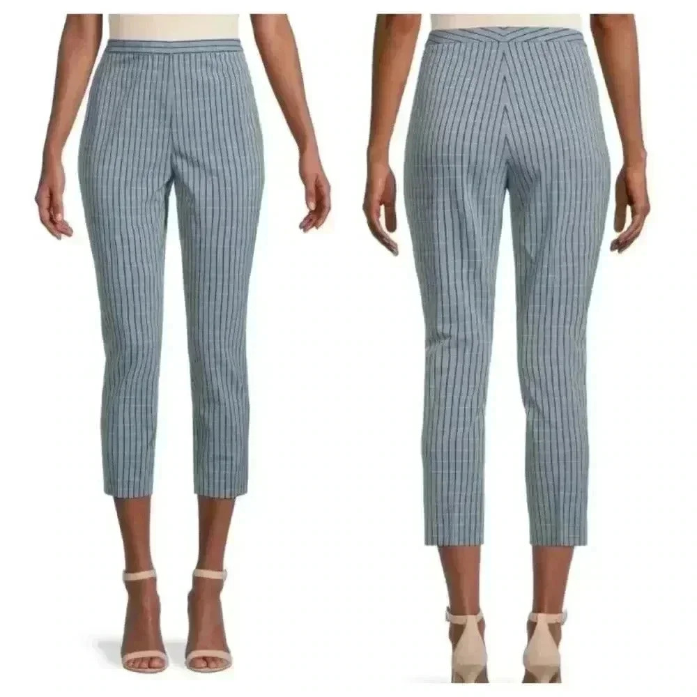 Theory Skinny Cropped Check Pants